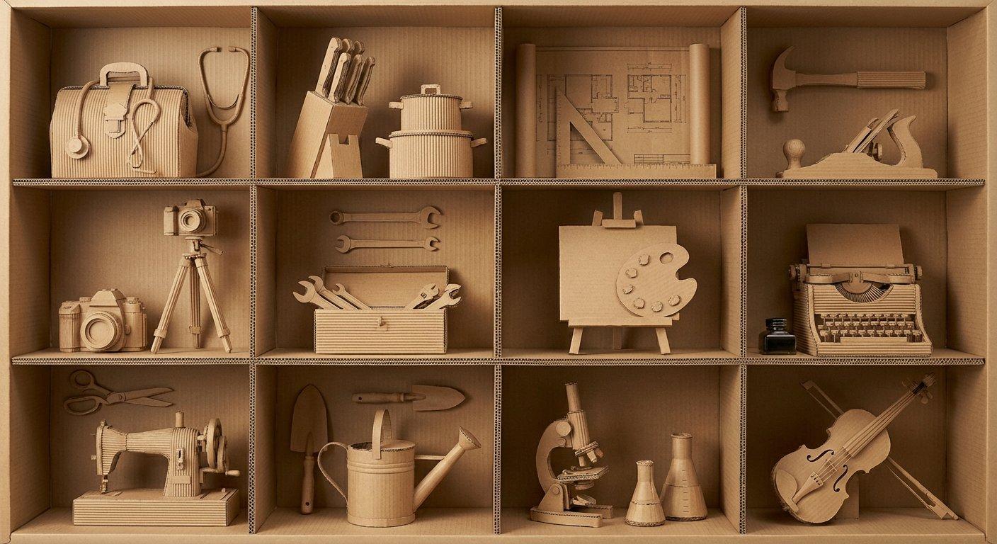 瓦楞纸艺术作品框格展示