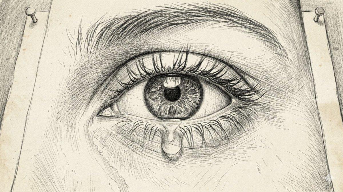 Sorrowful Eye Pencil Sketch
