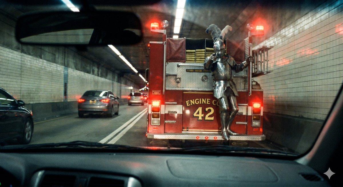Knight in Tunnel Scene