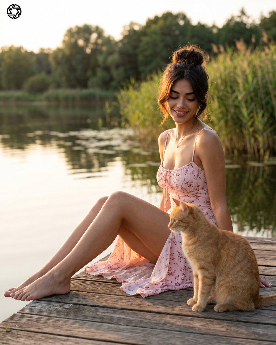 Golden Hour Lakeside Portrait