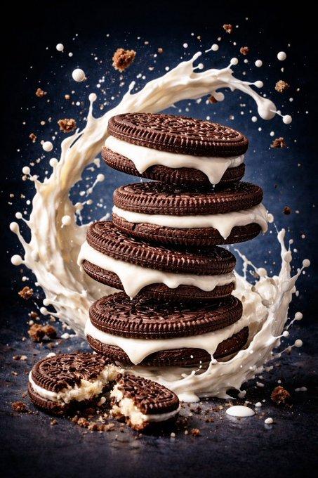 Macro Luxury Biscuit Milk Splash