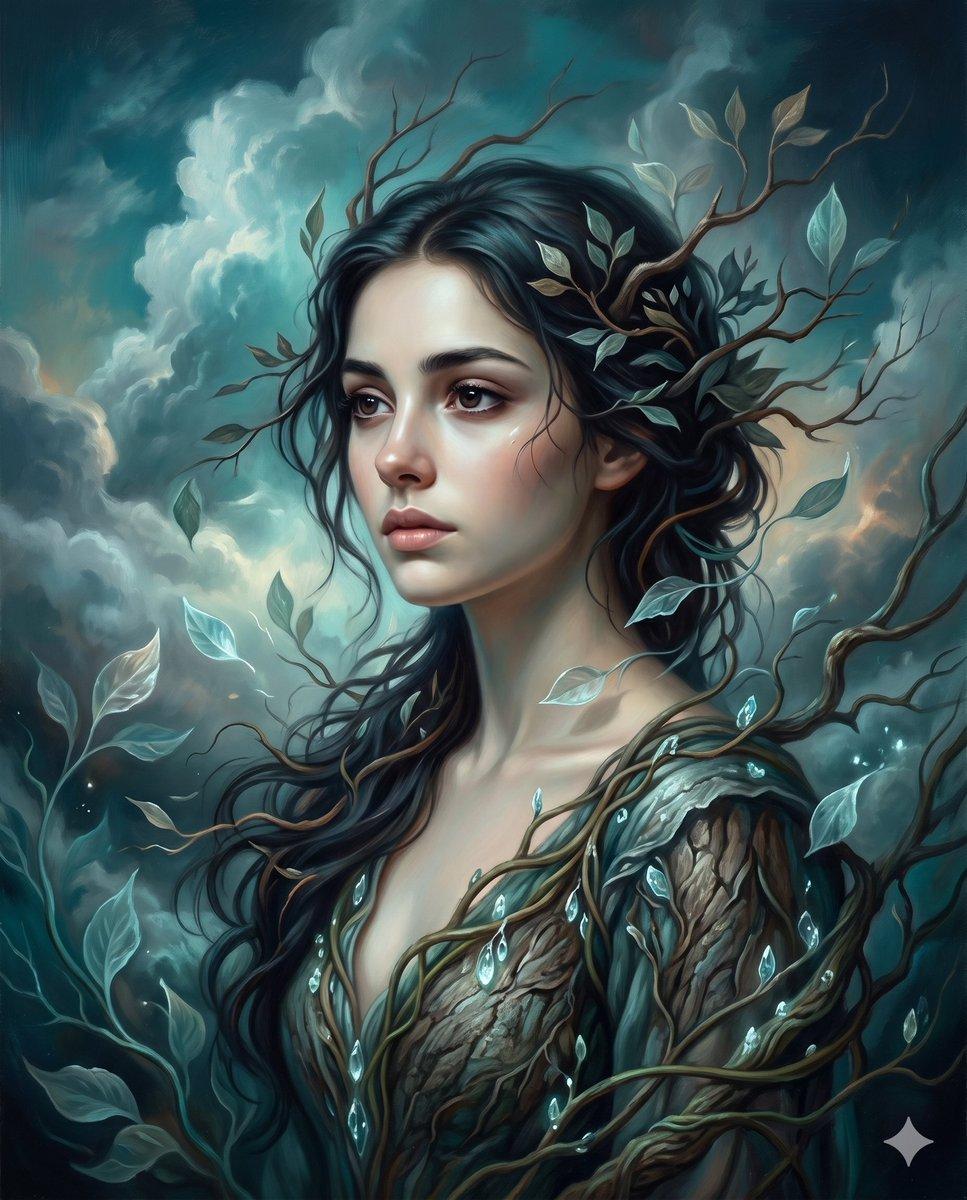 Surrealist romantic oil painting