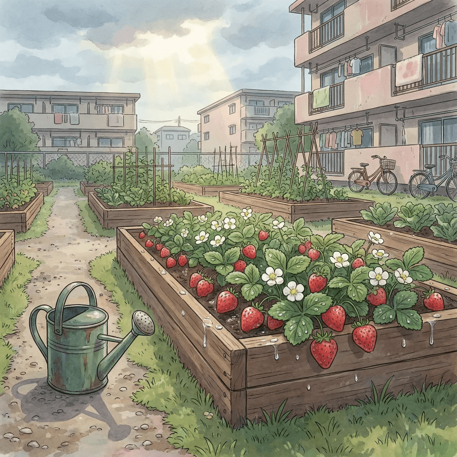 Urban Anime Garden Illustration