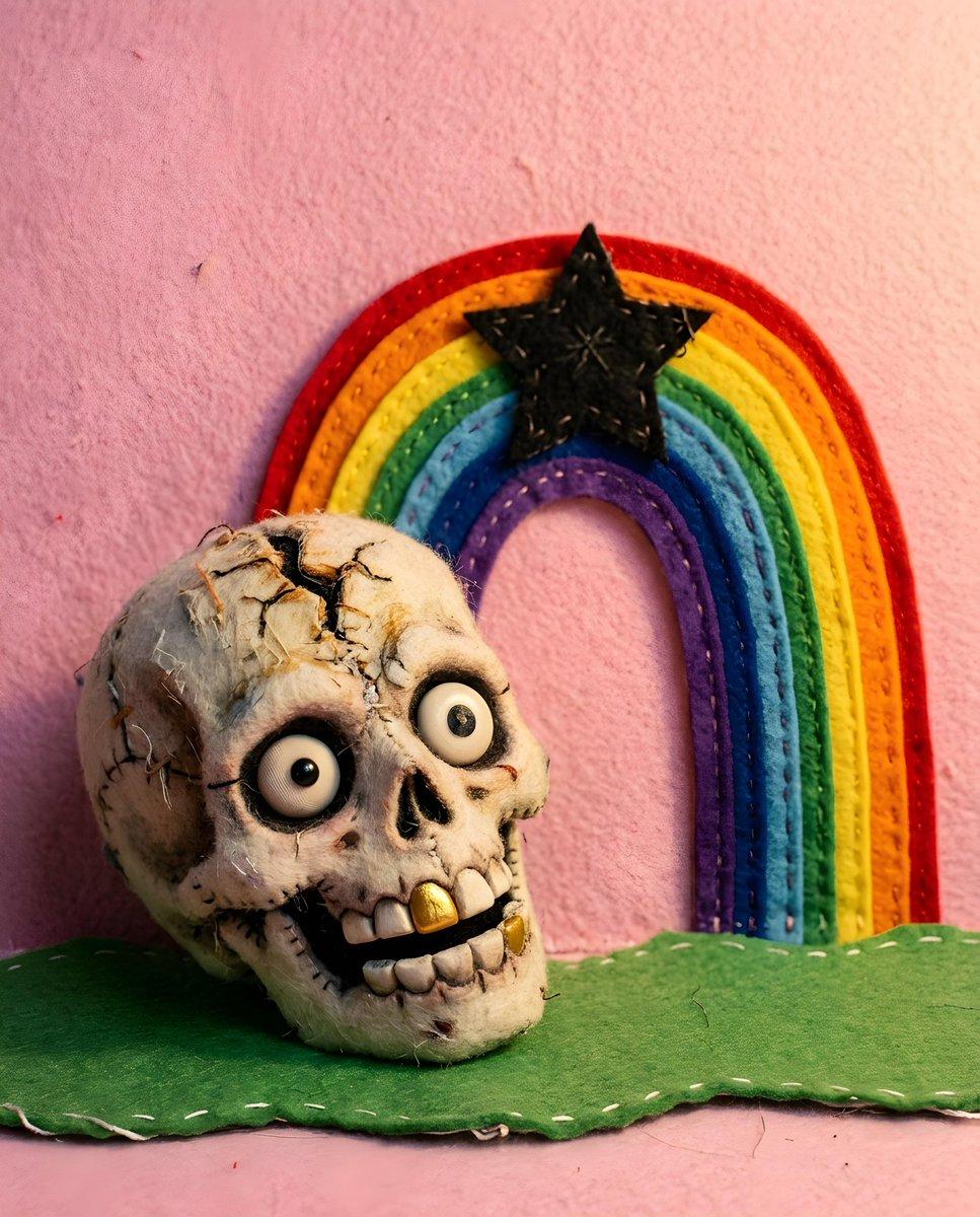 Cartoon Skull with Gold Teeth