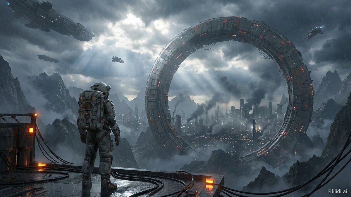 Futuristic Ring Megacity Concept Art