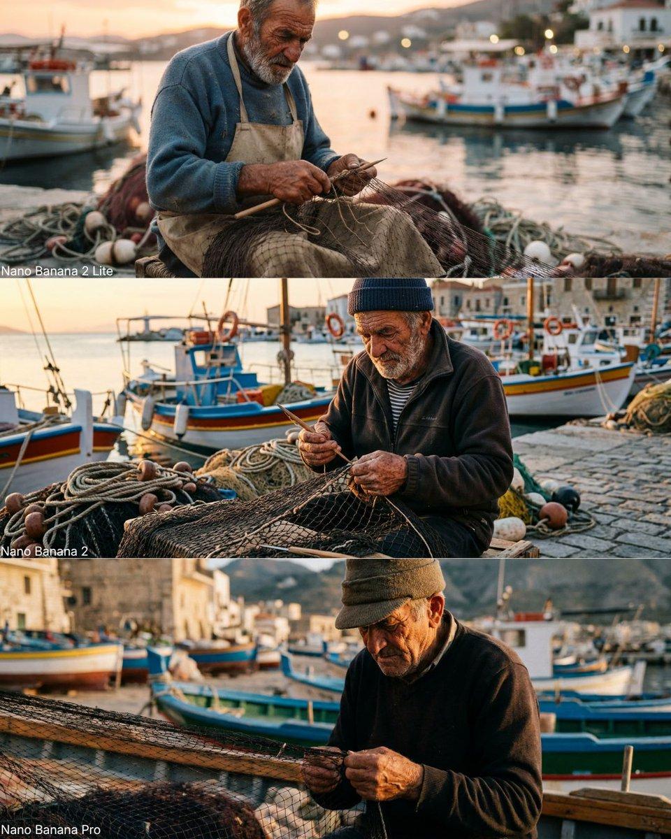 Elderly Fisherman Mediterranean Portrait