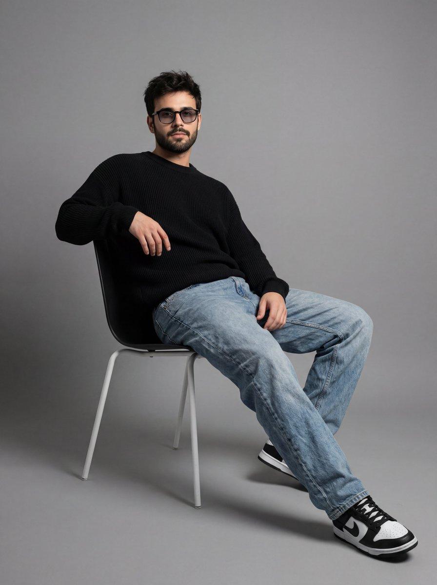 Minimalist Studio Portrait of a Young Man