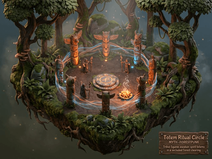 Whimsical Mythpunk Forest Ritual