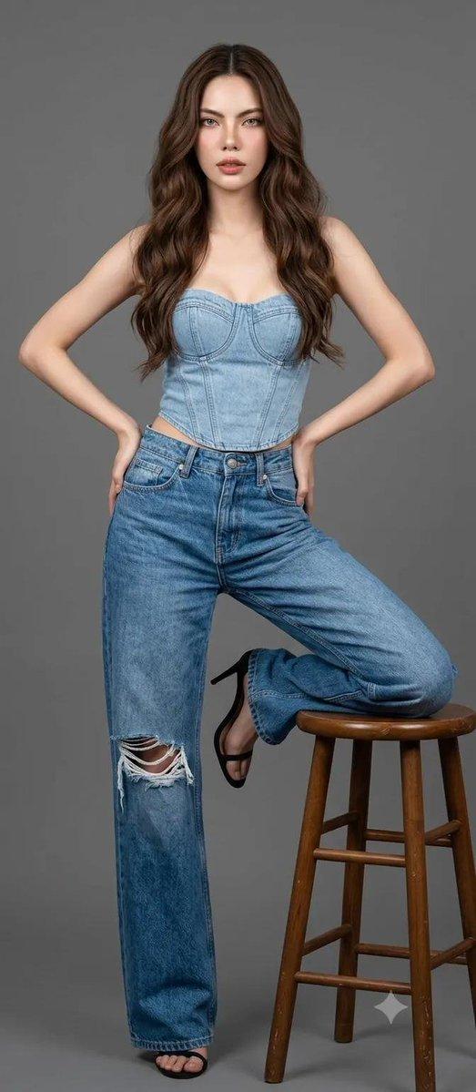 Casual Denim Studio Portrait