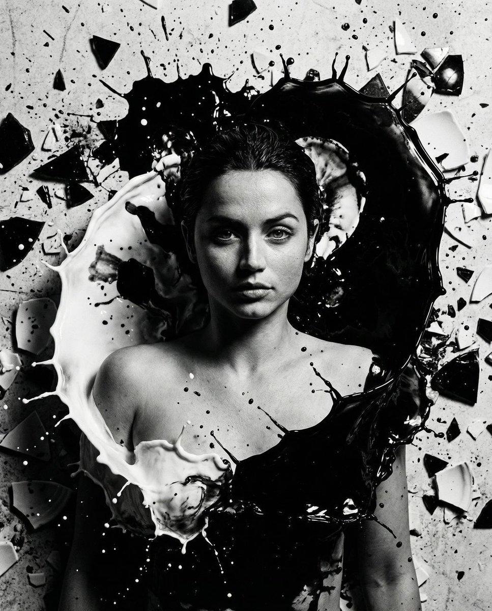 Monochrome Yin Yang Splash Portrait