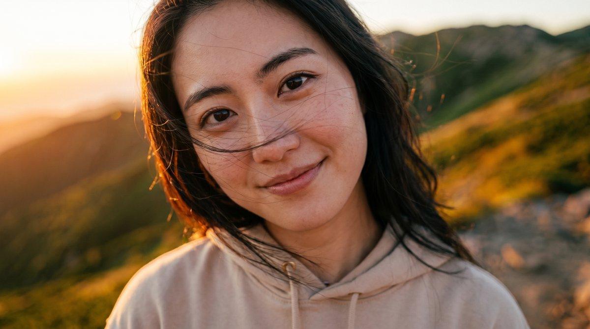 Candid Sunrise Mountain Portrait