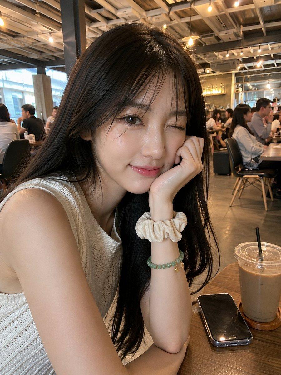 Candid Smartphone Café Portrait