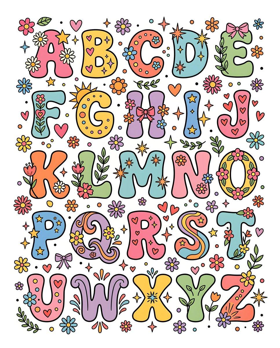 Retro 1970s Alphabet Graphic Design