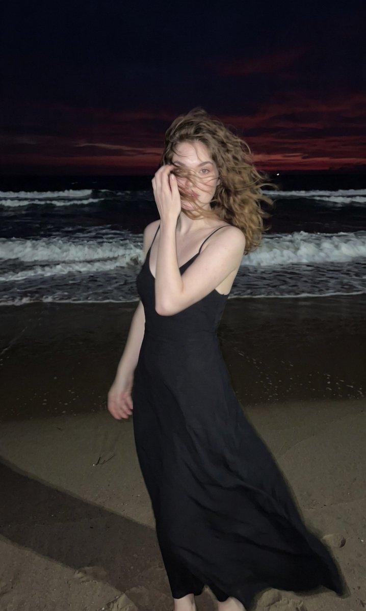 Nighttime Beach Fashion Candid