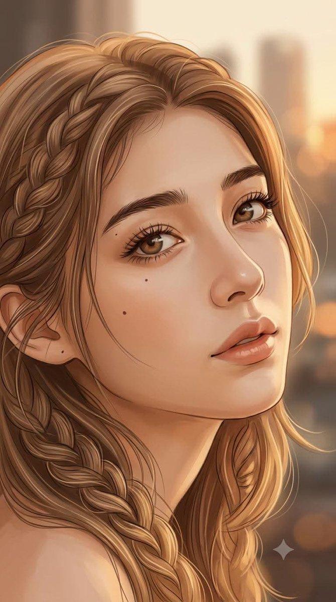 Cinematic Warm Portrait Illustration