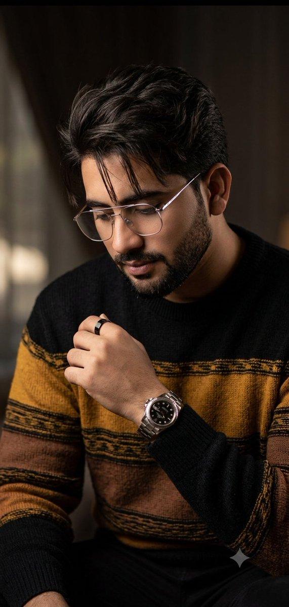 Editorial Man Portrait with Silver Glasses