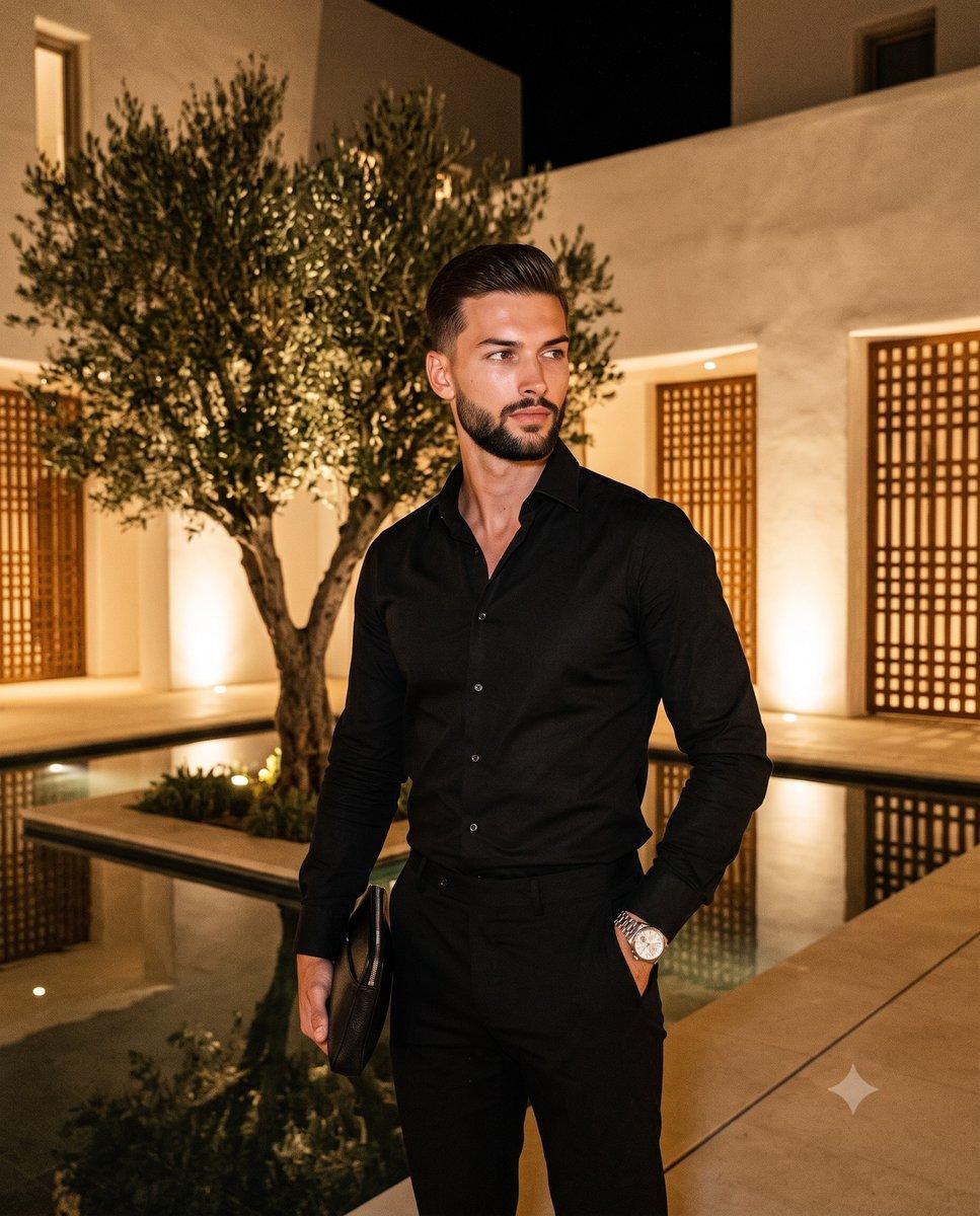Sophisticated Mediterranean Night Portrait