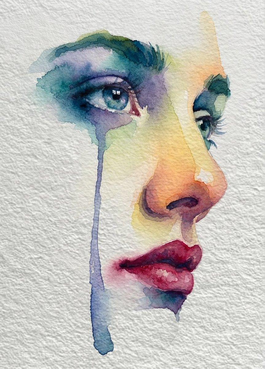 Emotional Watercolor Grief Art