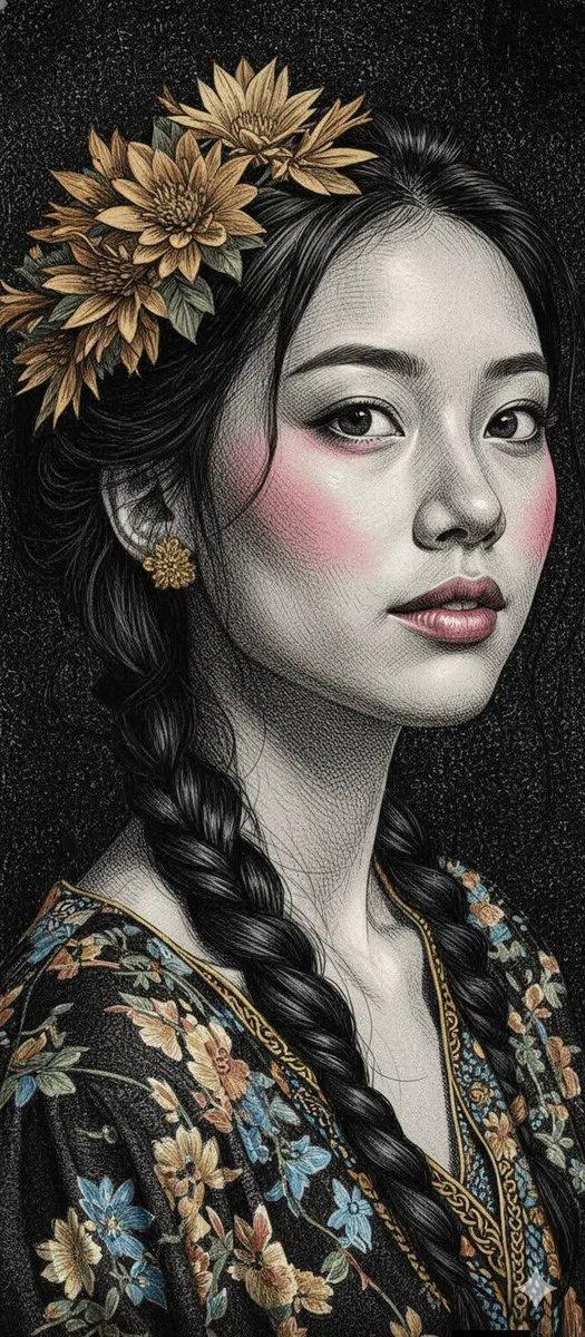 Engraved Surreal Illustration Portrait
