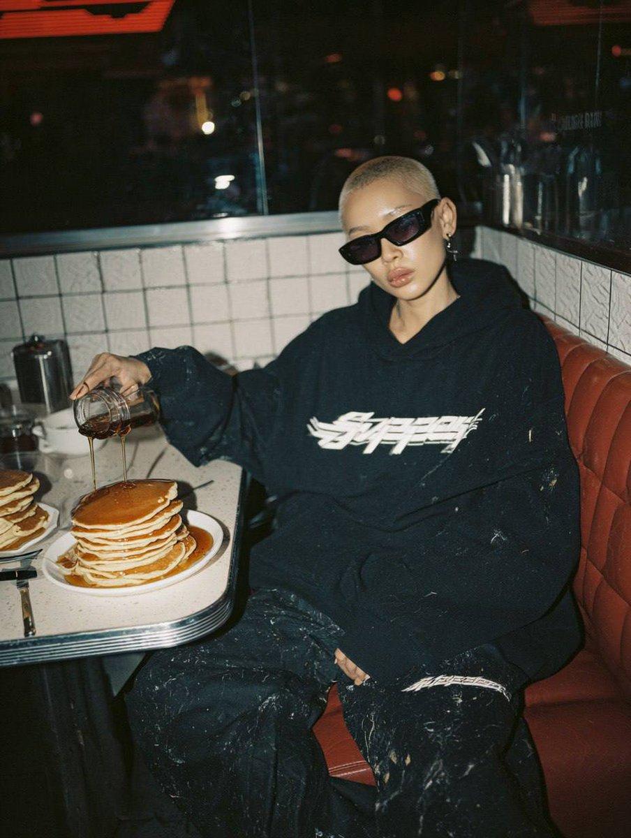 Kazakh Woman in Retro Diner