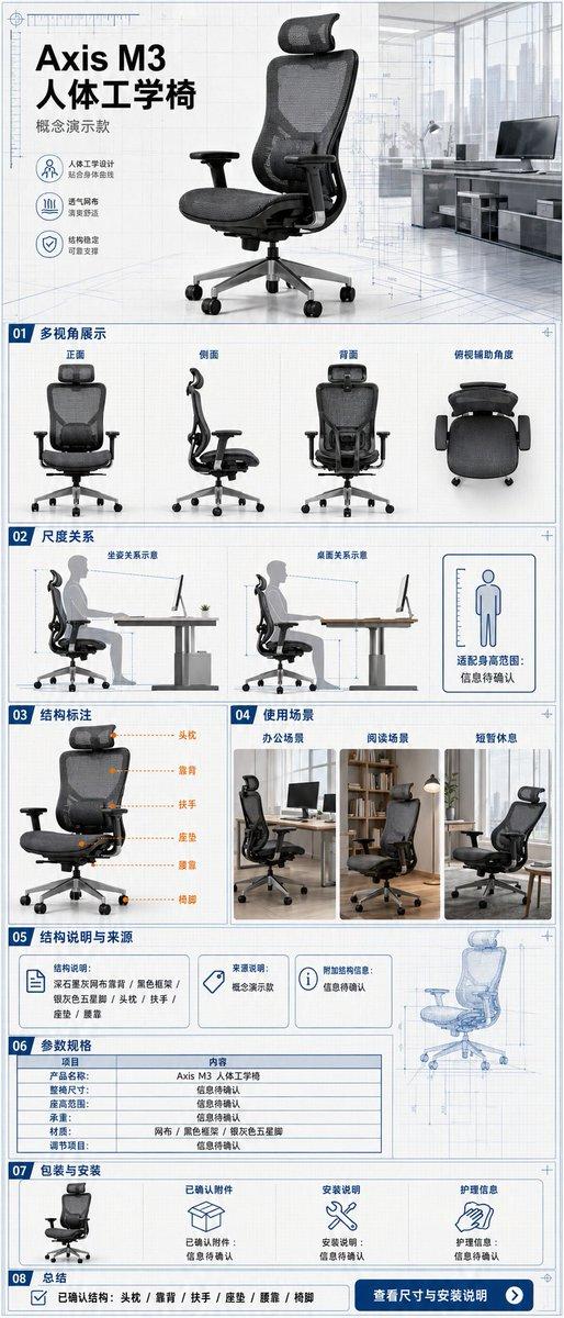 Ergonomic Office Chair E-commerce Mobile Detail Page