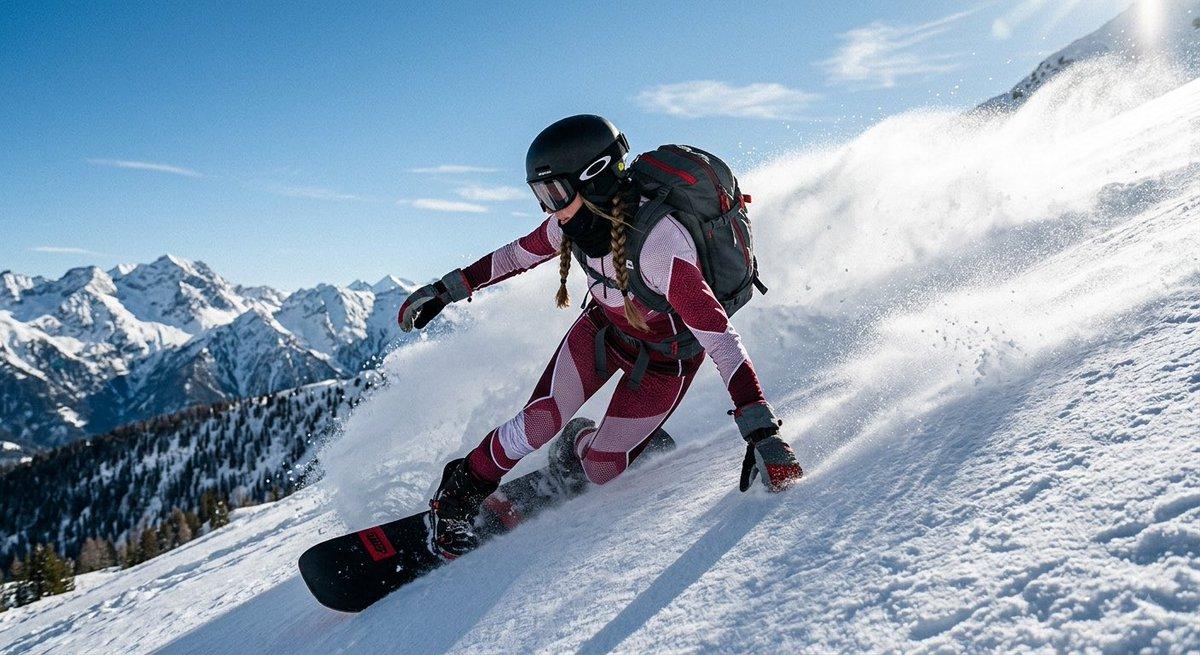 Action Snowboarder Mountain Shot