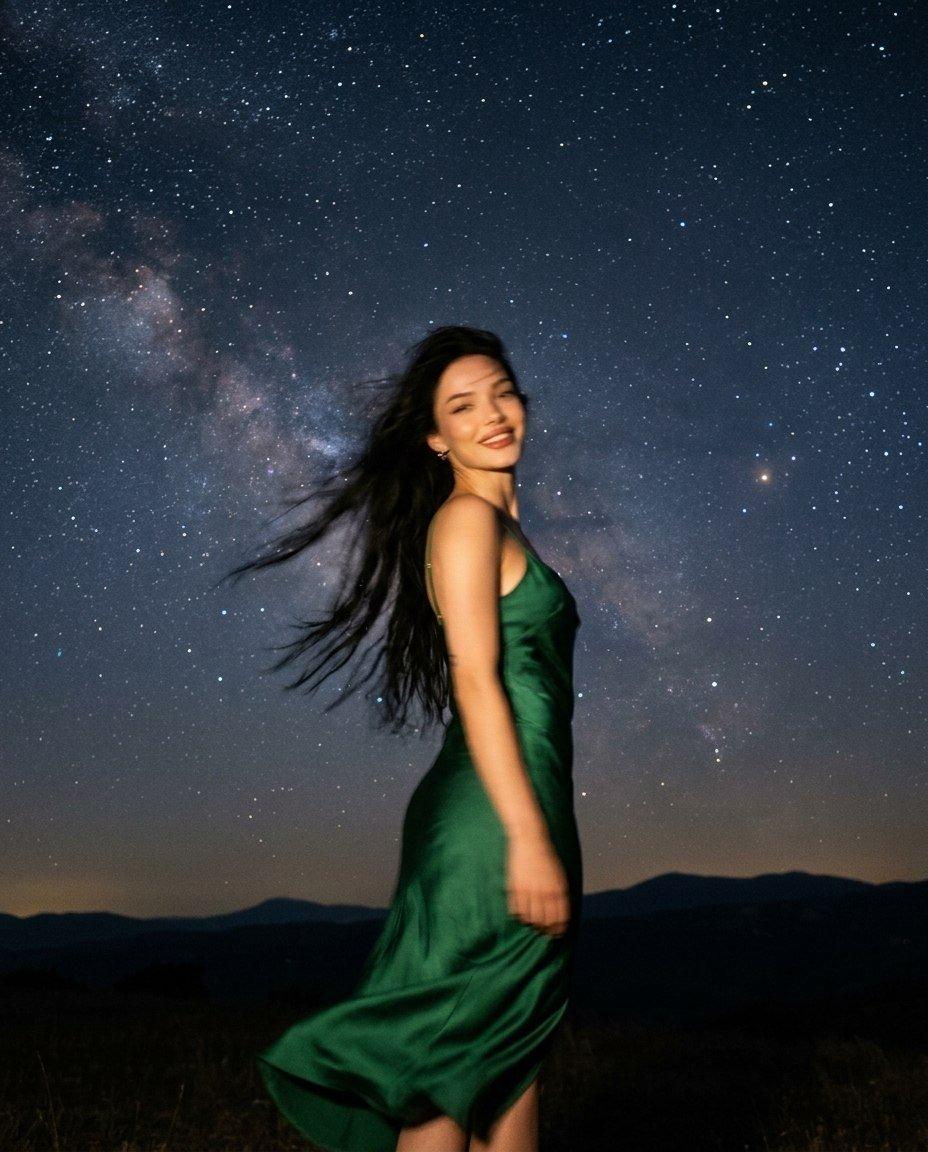 Starry Night Motion Blur Portrait