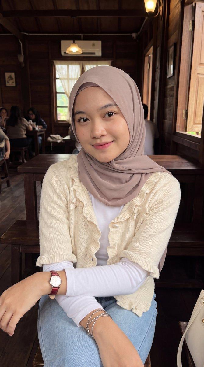 Cozy Cafe Hijab Portrait